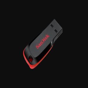 SanDisk Cruzer Blade USB Flash Drive, CZ50 128GB, USB2, Black With Red Accent, Compact Design, 5Y