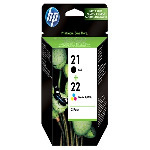 HP 21 Black /22 Tri-color Ink Cartridge Combo Pack