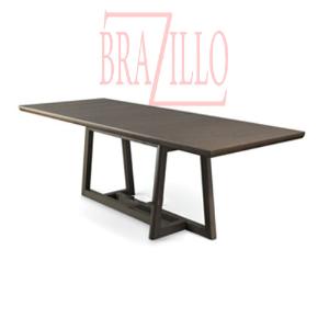 BRAZILLO MEJA MAKAN 8 ORANG WHITE BROWN WASH RUSTIC TP36