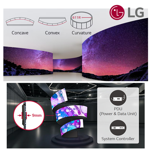LG Paket LED Videotron Indoor Curved P2.5 Ukuran 4.48 X 2.4 M