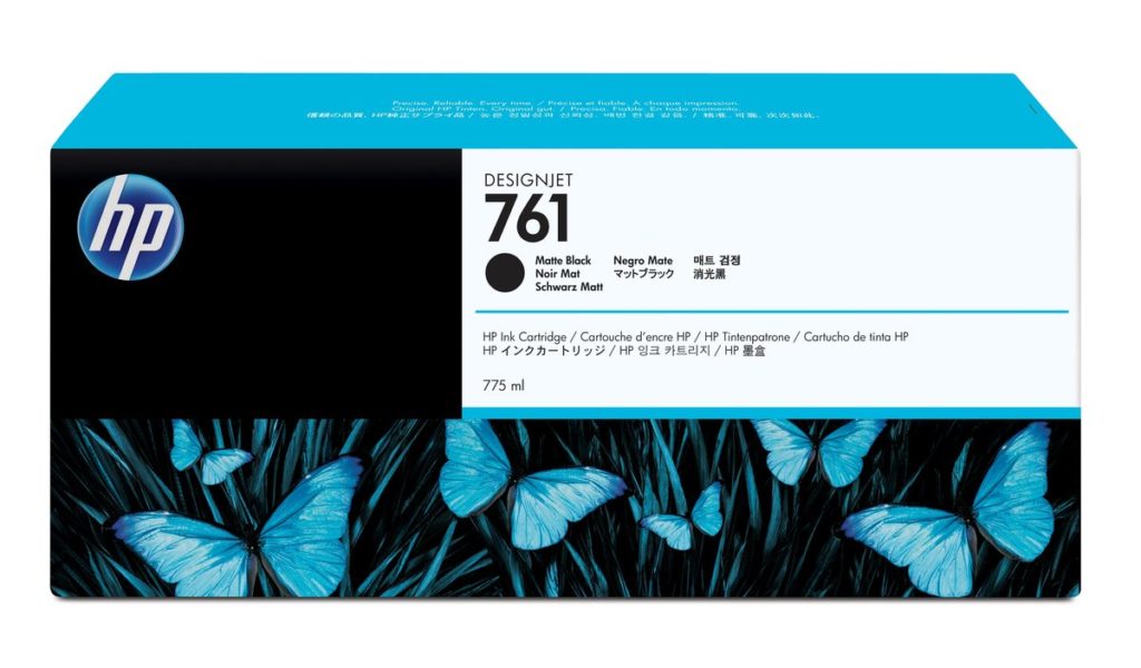 HP 761 775-ml Matte Black DesignJet Ink Cartridge, CM997A