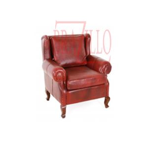 BRAZILLO SOFA SINGLE MINIMALIS SERI SELLA JATI BLACK WALNUT KULIT OSCAR