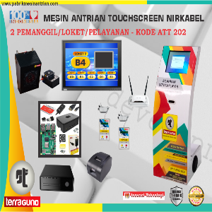 TERRAGUNO MESIN ANTRIAN TOUCHSCREEN 2 LOKET