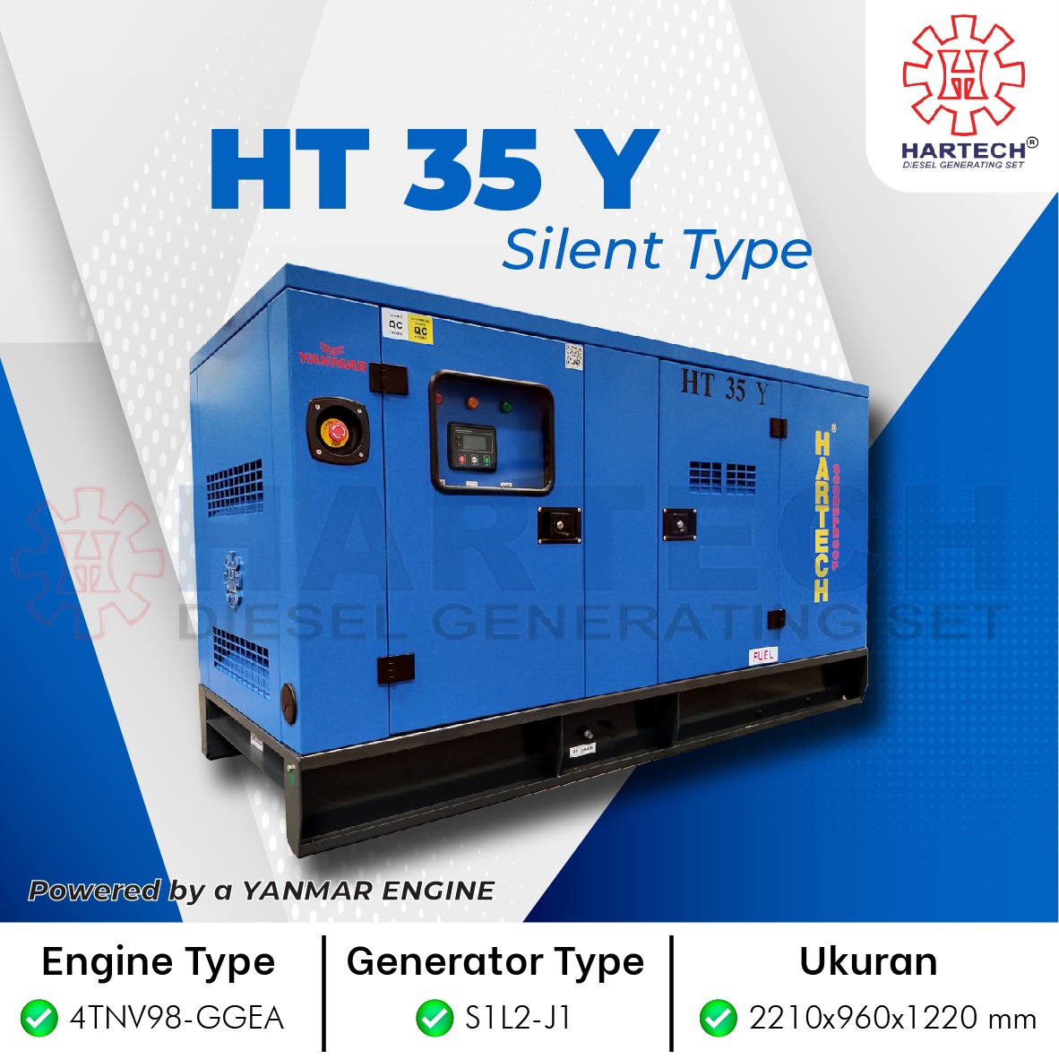 GENSET HT-35 Y YANMAR 35 KVA SILENT TYPE