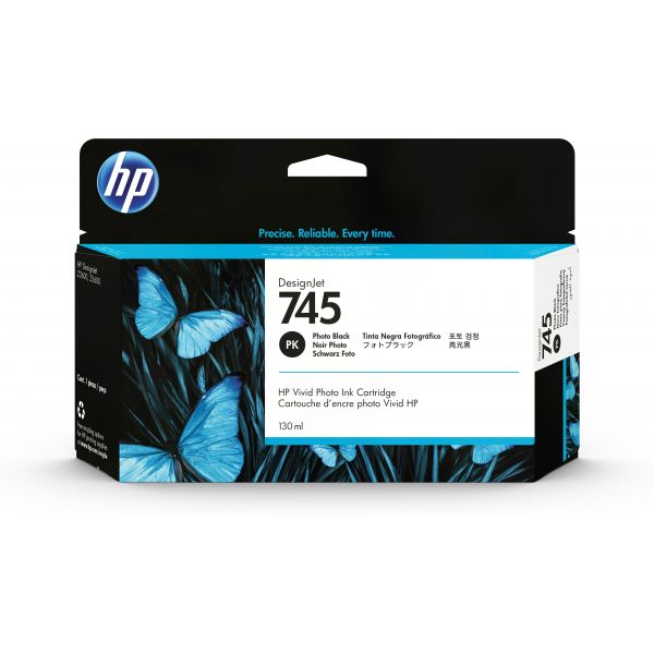 HP 745 130-ml DesignJet Photo Black Ink Cartridge,F9J98A
