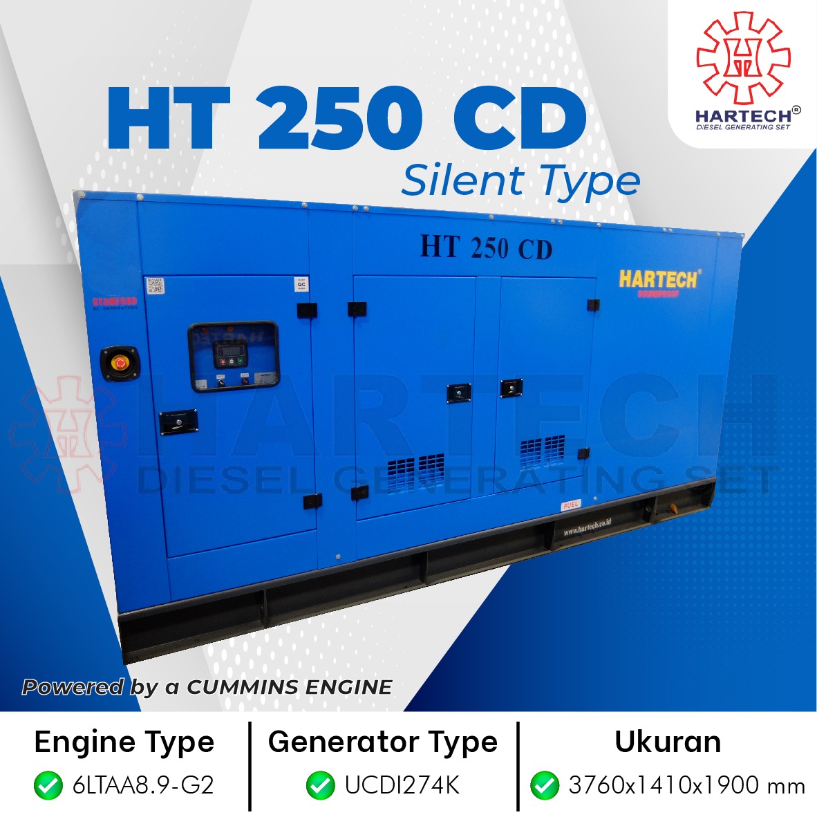 GENSET HT-250 CD CUMMINS 250 KVA SILENT TYPE