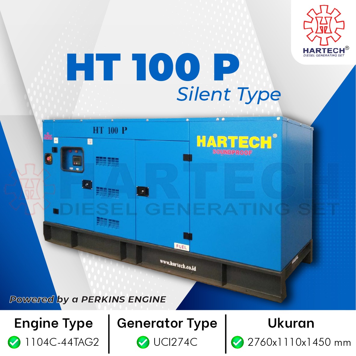 GENSET HT-100 P PERKINS 100 KVA SILENT TYPE
