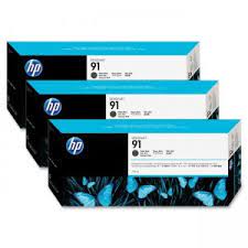 HP 91 3-pack 775-ml Matte Black DesignJet Pigment Ink Cartridges