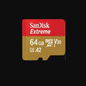 SanDisk Extreme MicroSDXC, SQXA2 64GB, V30, U3, C10, A2, UHS-I, 160MB/s R, 60MB/s W, 4x6, Lifetime Limited, Mobile Gaming SKU