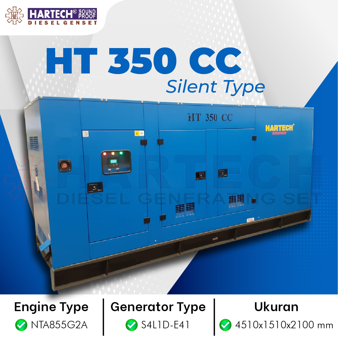GENSET HT-350 CC CUMMINS 350 KVA SILENT TYPE