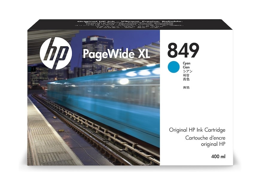 HP 849 400-ml Cyan PageWide XL Ink Cartridge